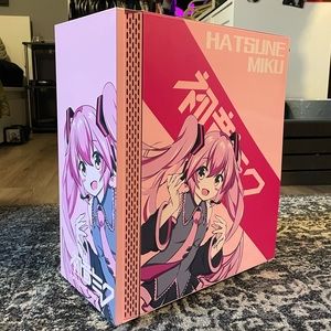 Miku Anime Pink Gaming PC Computer Case Mid Tower ATX Desktop